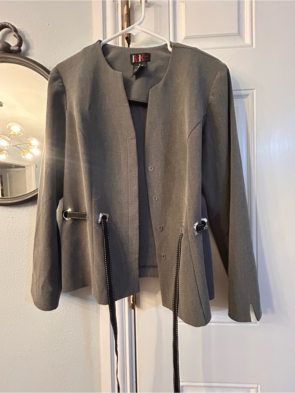 R&K Originals Grey Women’s Tailored Zip-Accent Jacket